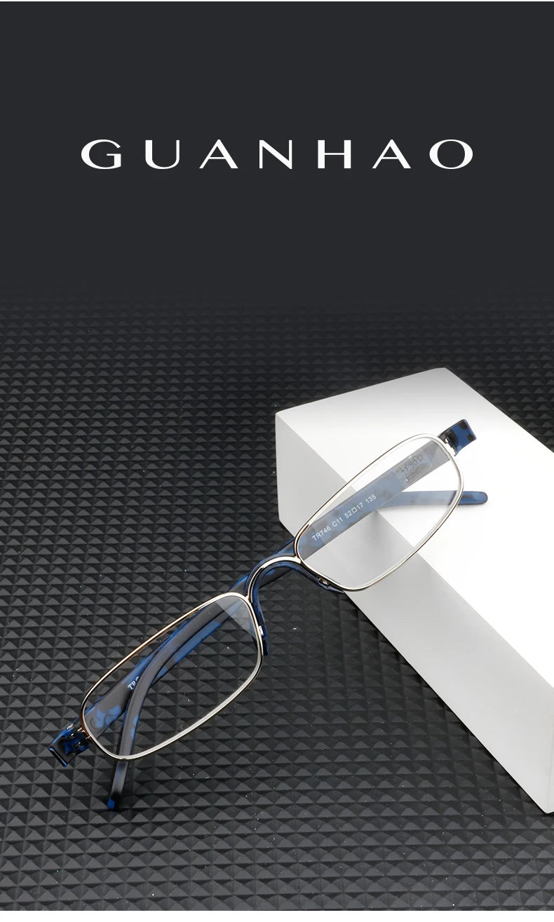 Guanhao Transparent Optical Men Reading Glasses Clear Women Presbyopia Hyperopia Reading Glasses Frame Alloy Ultralight HD View