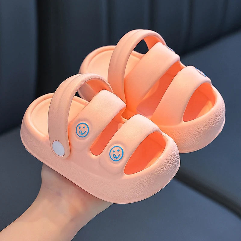 Cloud Cushion Soft Kids Sandals, Unisex Boys Girls Cute Outdoor Two-Way Wear Non-Slip Odor Resistant Toddler Slides