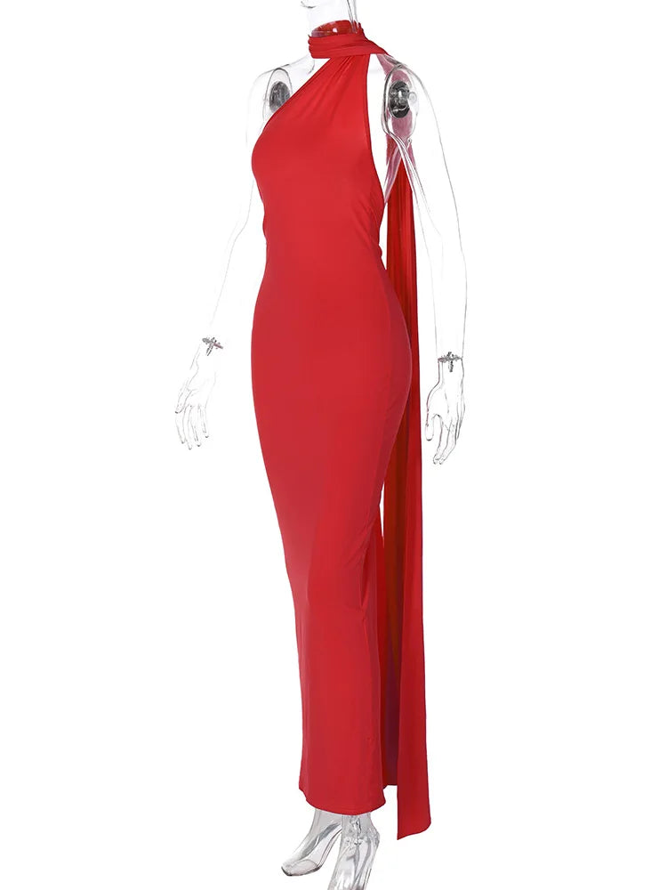 Sexy Backless Bodycon Long Dress Women's Halter Curvy Maxi Dresses Summer Evening Party Birthday Black New Summer White Burgundy