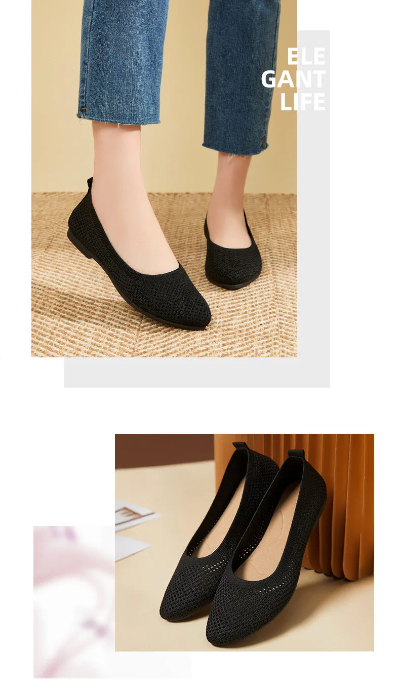 2025 Spring Breathable Mesh Flats Shoes for Women Comfortable Slip on Casual Shoes Woman Lightweight Soft Bottom Loafers