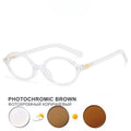 Glasses Frame Nerd Oval Student Anti-Blue Light Small Frame Myopia Prescription Glasses Photochromic Glasses
