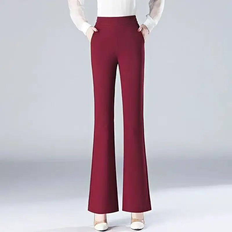 Black Boot-cut Trousers Women Spring Summer Thin New Style Cool Slim Casual Flared Trousers Small People