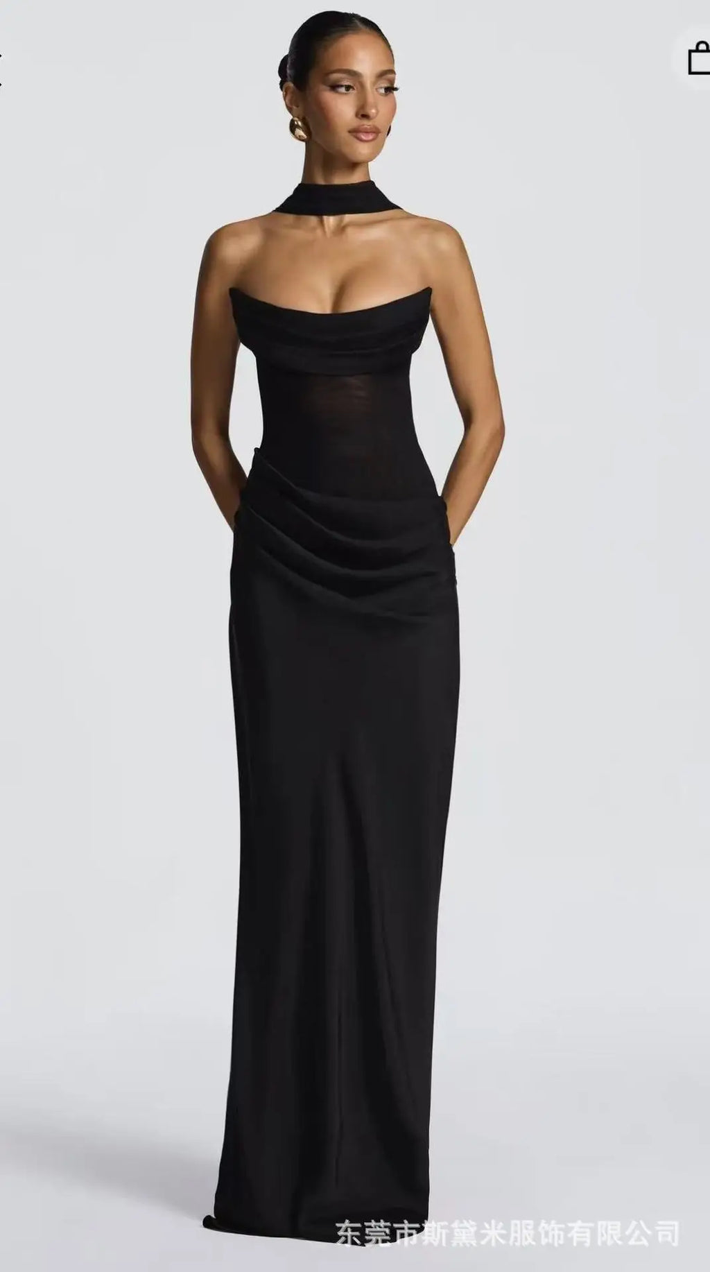 Off-shoulder Backless Sexy Maxi Dress Women Gown Elegant Scarf Collar Strapless Sleeveless Bodycon Club Party Dresses