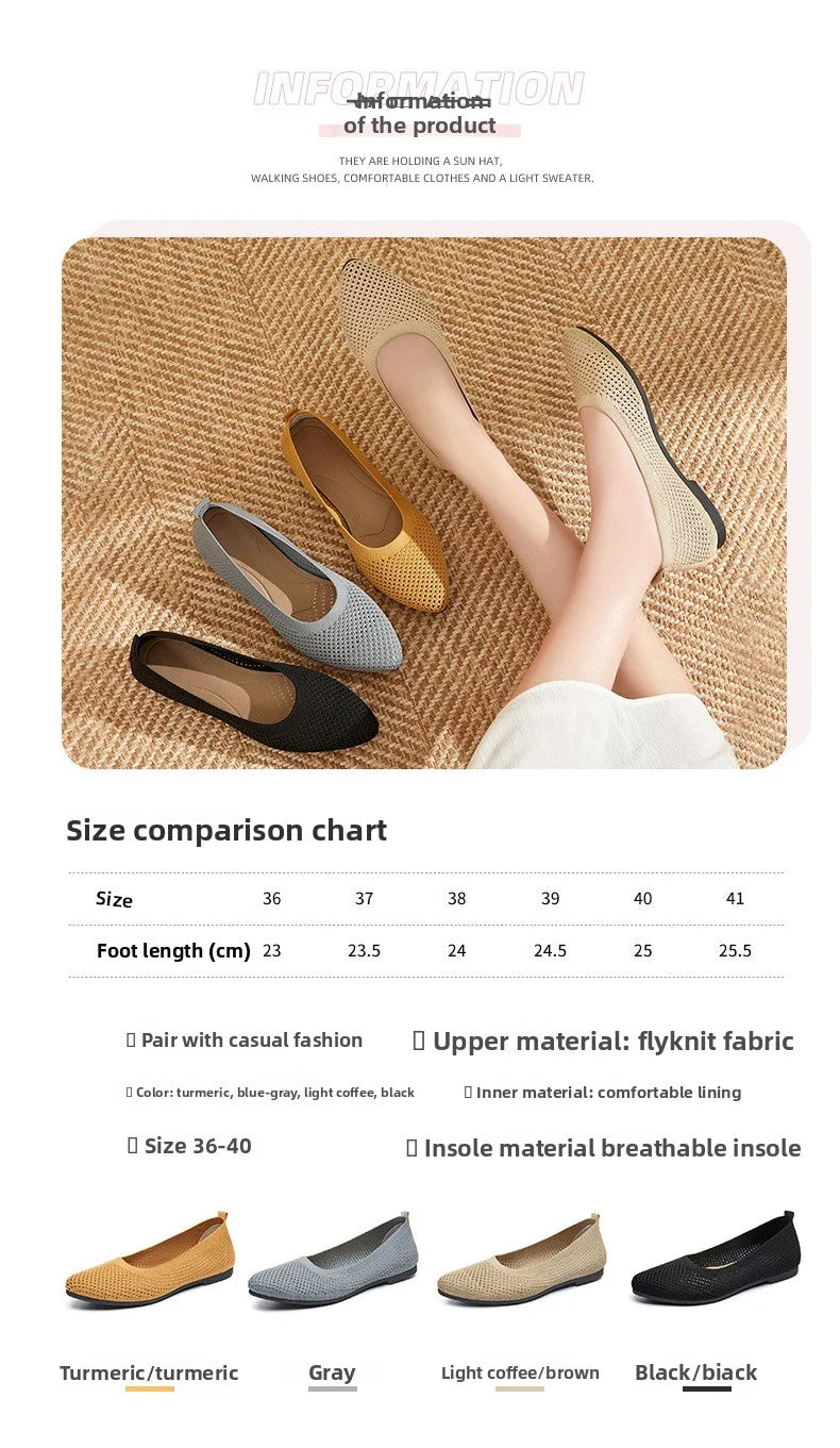 2025 Spring Breathable Mesh Flats Shoes for Women Comfortable Slip on Casual Shoes Woman Lightweight Soft Bottom Loafers