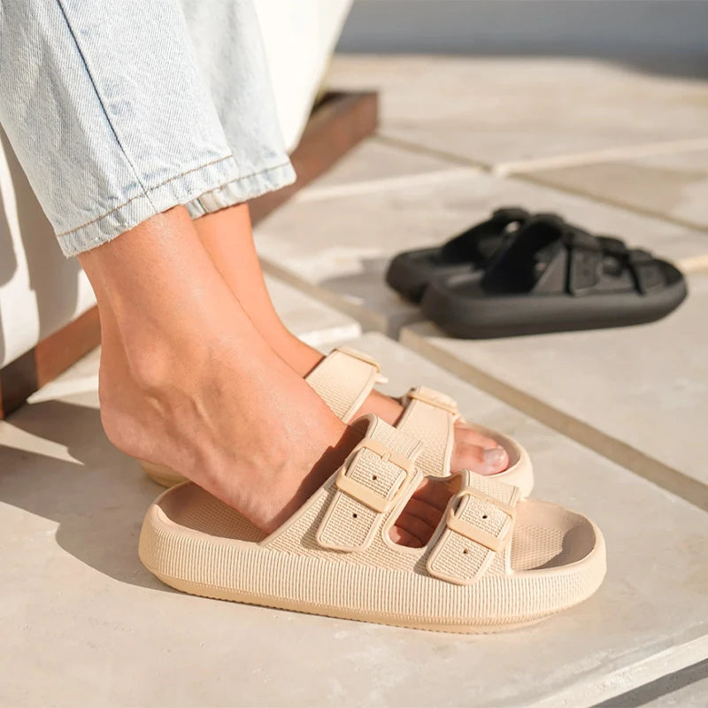Cushion Sandals Women Men Cloud Soft Sole Slides Platform Slippers Leopard Print Outdoor Non-slip Home Ciabatte Uomo Flip Flop