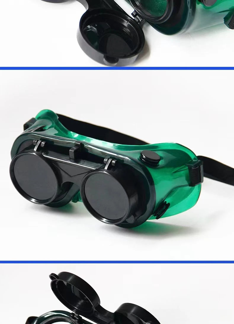 Double Flip Welding Glasses Anti Strong Light Anti Welding Argon Arc Welding Burning Welding Welding Goggles  Protection Glasses