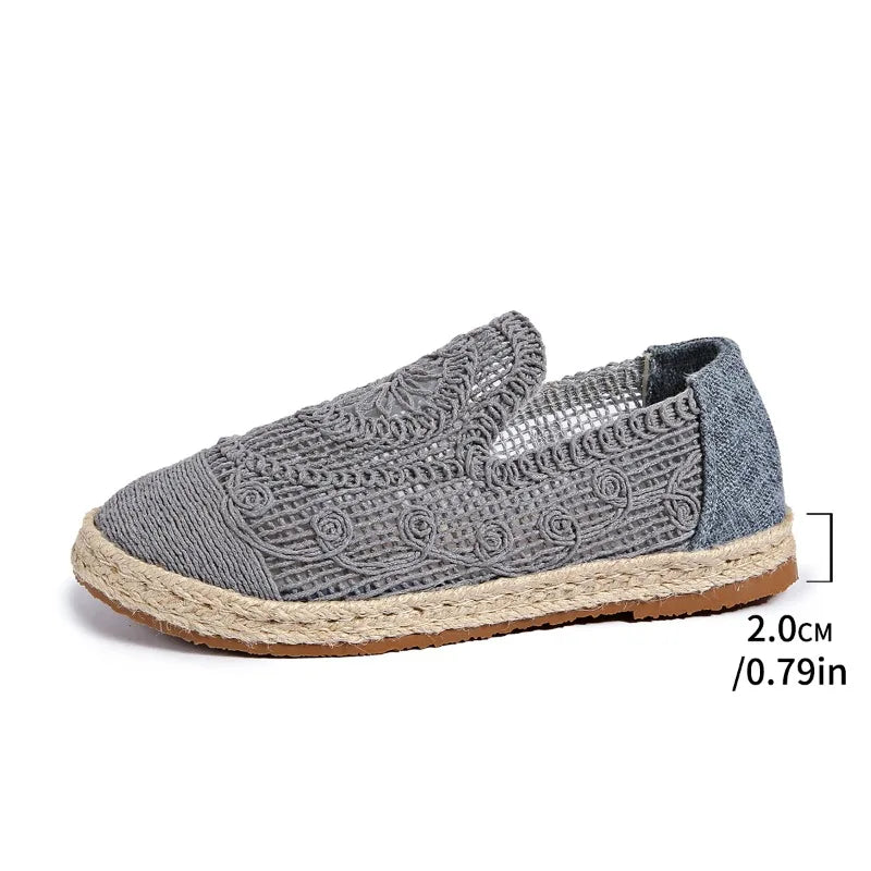 2025 New Weave Mesh Flats Shoes for Women Casual Breathable Trends Sneaker Fashion Comfort Autumn Shoes Walking Shoes