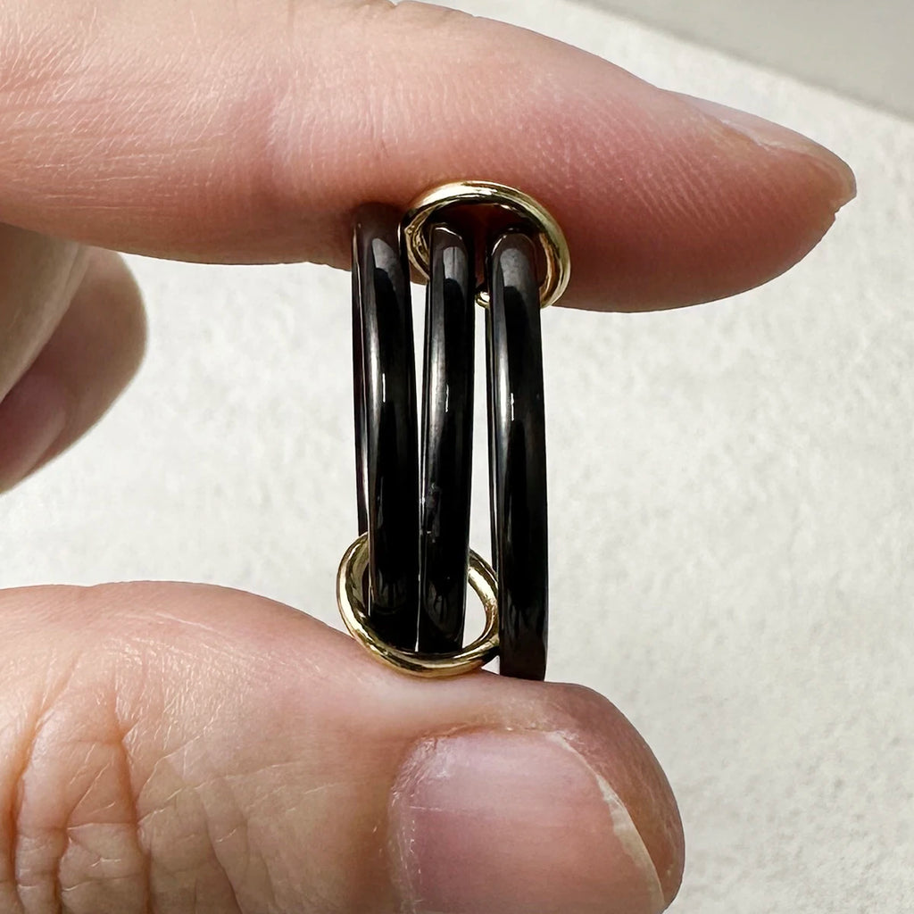 INS 3pcs Multi Layers Rings Stack Set Black Gold Double Color Stainless Steel Stacking Ring Simple For Women Trendy Jewelry Gift