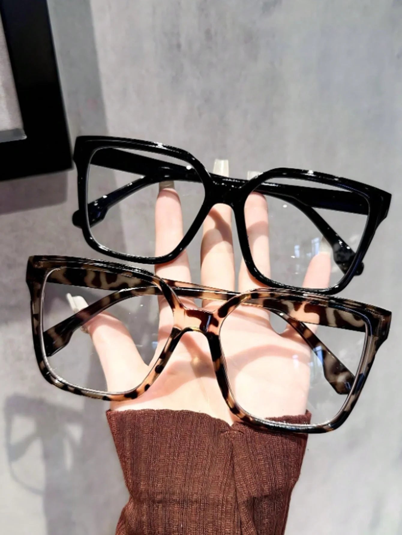 1Pc/2Pcs/3Pcs/4Pcs Elegant, Simple and Stylish Geometric Glasses with Transparent Lenses, Suitable for Daily Office Reading