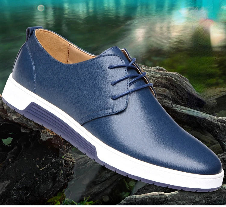 Fashion Men Casual Shoes Mesh Breathable Flat Shoes Male 2025 New Lace-Up Classic Business Leather Shoes designer Men Dress Shoe