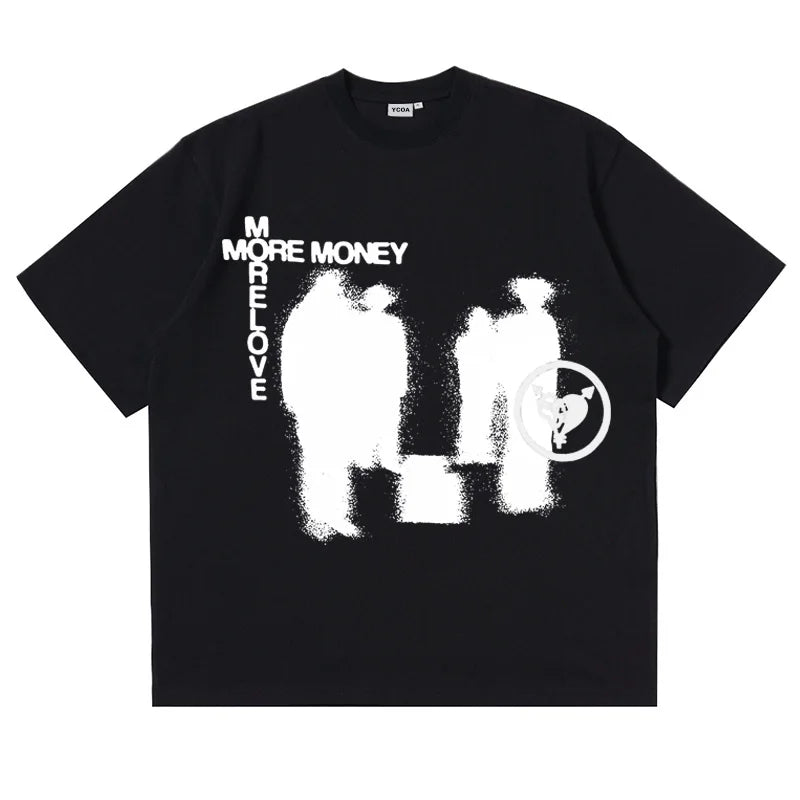 Oversized T-Shirt Men Retro Streetwear Graphic Korean Fashion Cotton Tee Harajuku Vintage Hip Hop Short Sleeve Tops Y2k Clothing