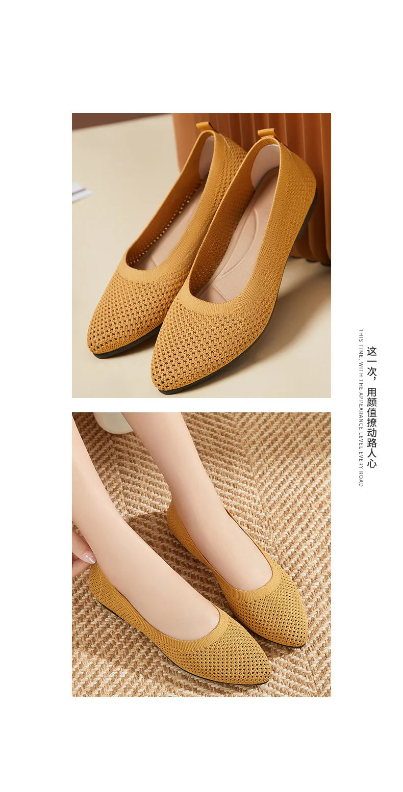 2025 Spring Breathable Mesh Flats Shoes for Women Comfortable Slip on Casual Shoes Woman Lightweight Soft Bottom Loafers