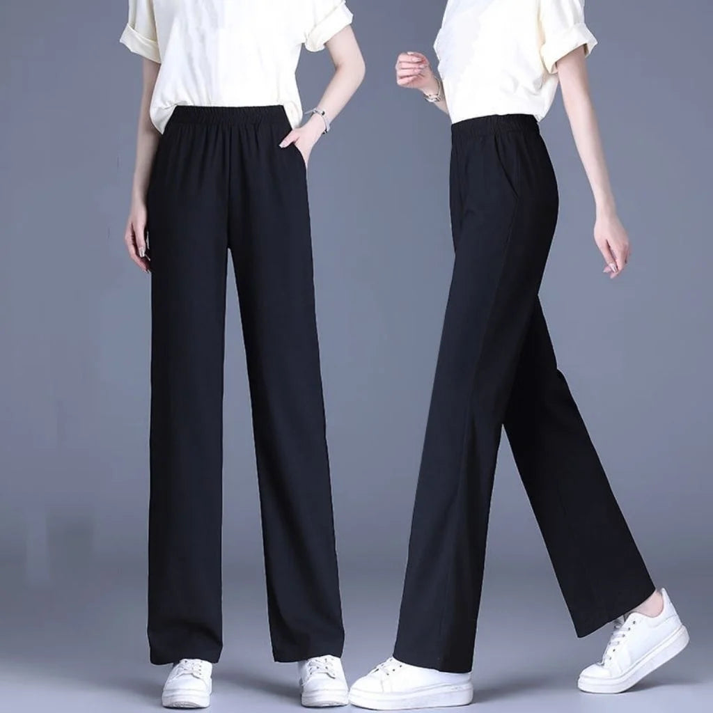 Trousers Womens Striped Knit Trousers High Waist Urban Look Everyday Spring Casual Pants Chic Comfort Fashion Streetwear 2025