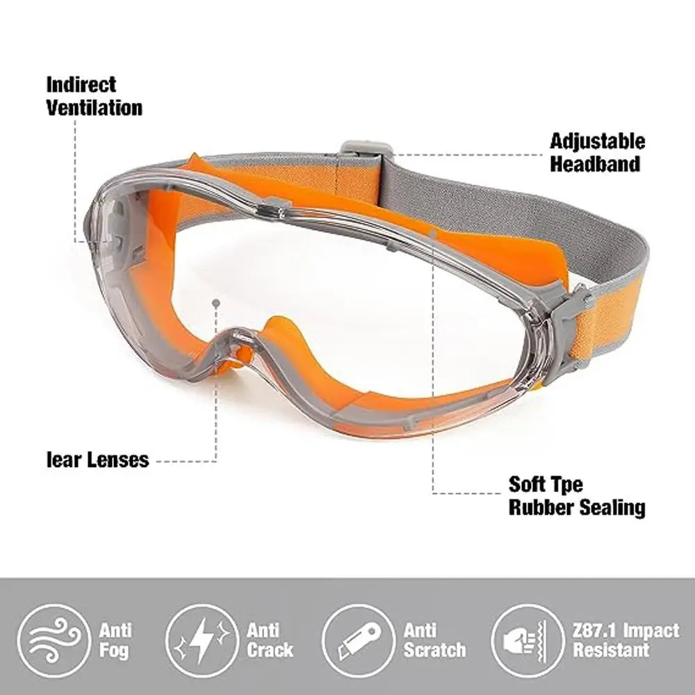 Large Frame Protective Goggles HD Transparent Anti-Ultraviolet Waterproof Anti-Fog Riding And Skiing Safety Sports Glasses