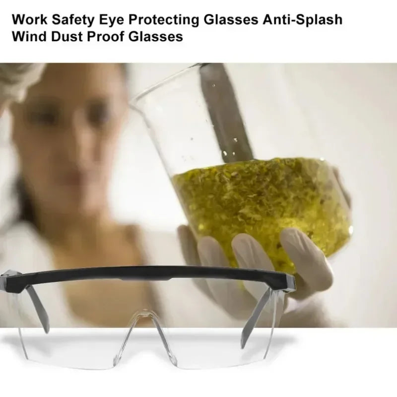 2Pcs Clear Work Goggles with Adjustable Straps – Lightweight, Anti-Fog, UV Blocking for Lab, DIY, Outdoor & Daily Use