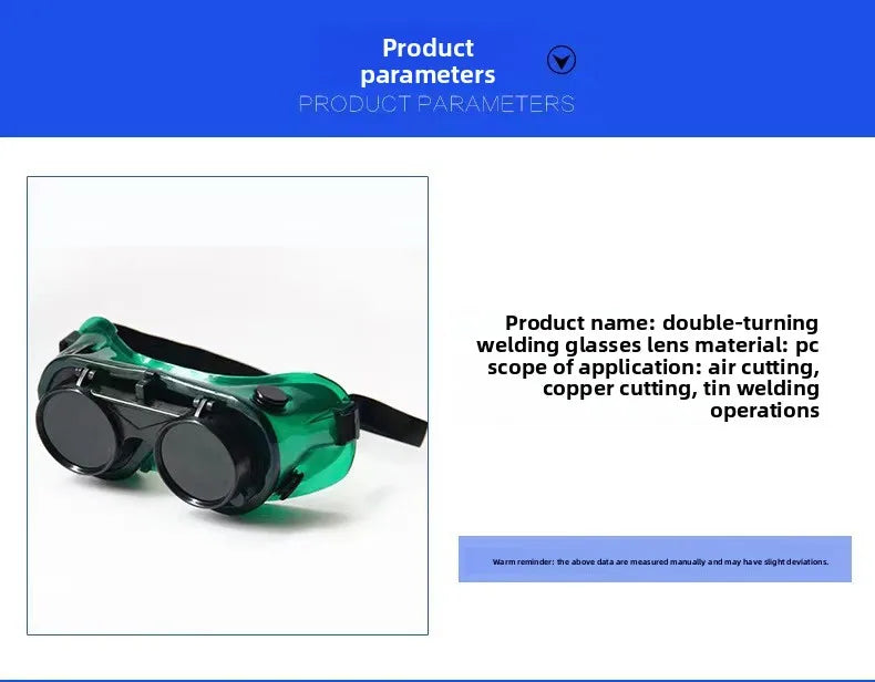 Double Flip Welding Glasses Anti Strong Light Anti Welding Argon Arc Welding Burning Welding Welding Goggles  Protection Glasses