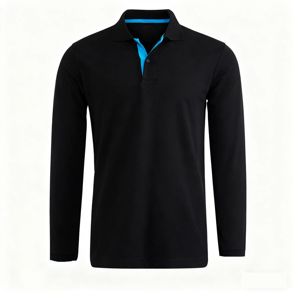 95% Cotton Long Sleeve T Shirts Men Casual Brand Homme Clothing Hombre Tee Tops Fashion Tshirt Black White Polo T-Shirts For Men