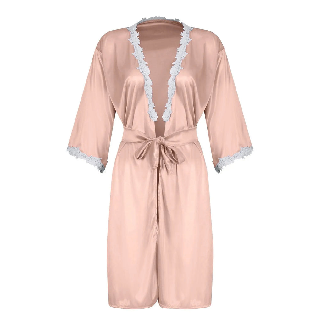 Ladies Underwear Women'S Sexy Nightgown Set 5-Piece Women Sexy Garter Lingerie Set Robes Lace Bodysuit Deep-V Neck Underwear