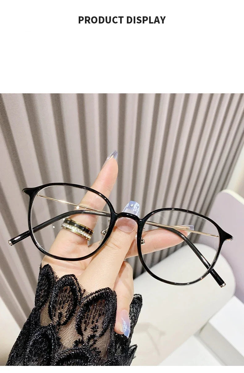 Reading glasseAnti Blue Light Round Frame Presbyopia Glasses Retro Circular Reading Glasses Ultra Light Unisex Far Sight Glasses