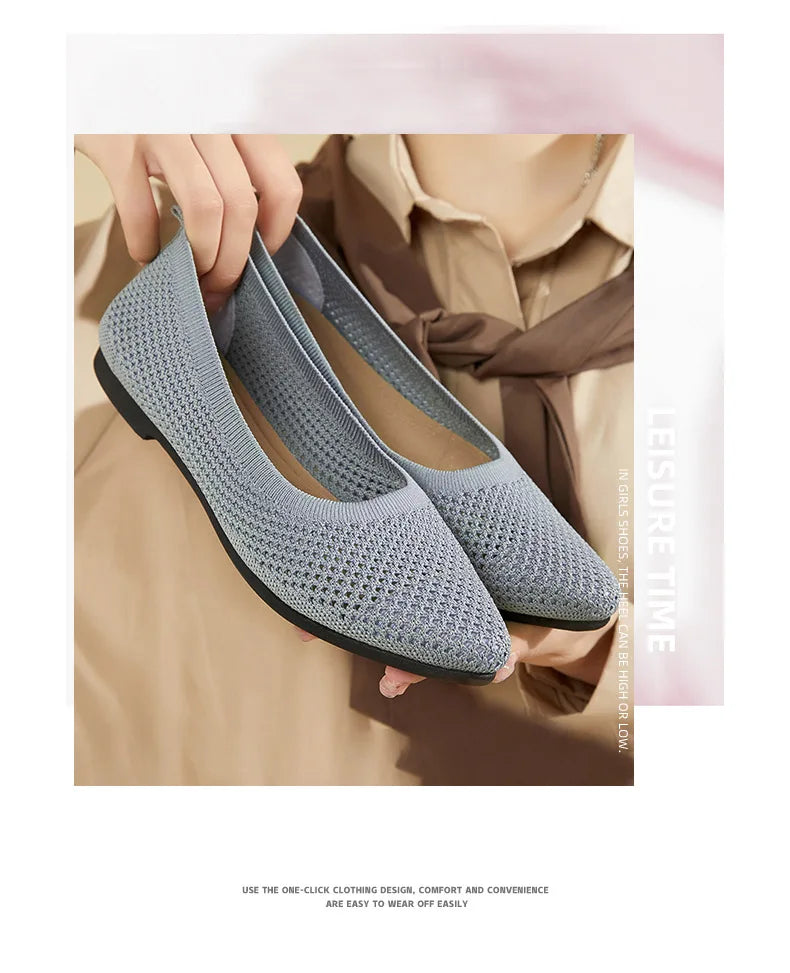 2025 Spring Breathable Mesh Flats Shoes for Women Comfortable Slip on Casual Shoes Woman Lightweight Soft Bottom Loafers