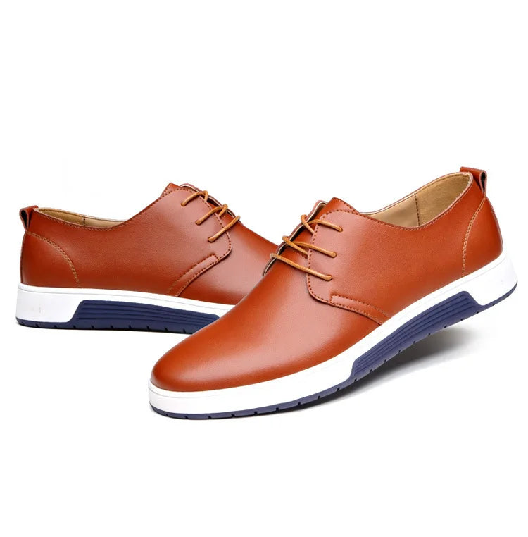 Fashion Men Casual Shoes Mesh Breathable Flat Shoes Male 2025 New Lace-Up Classic Business Leather Shoes designer Men Dress Shoe