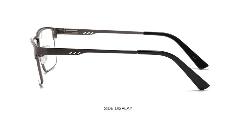 Men Square Metal Large Frame Reading Spring Leg Elderly Presbyopia Glasses Blue Light Blocking Eye Protection Eyeglasses