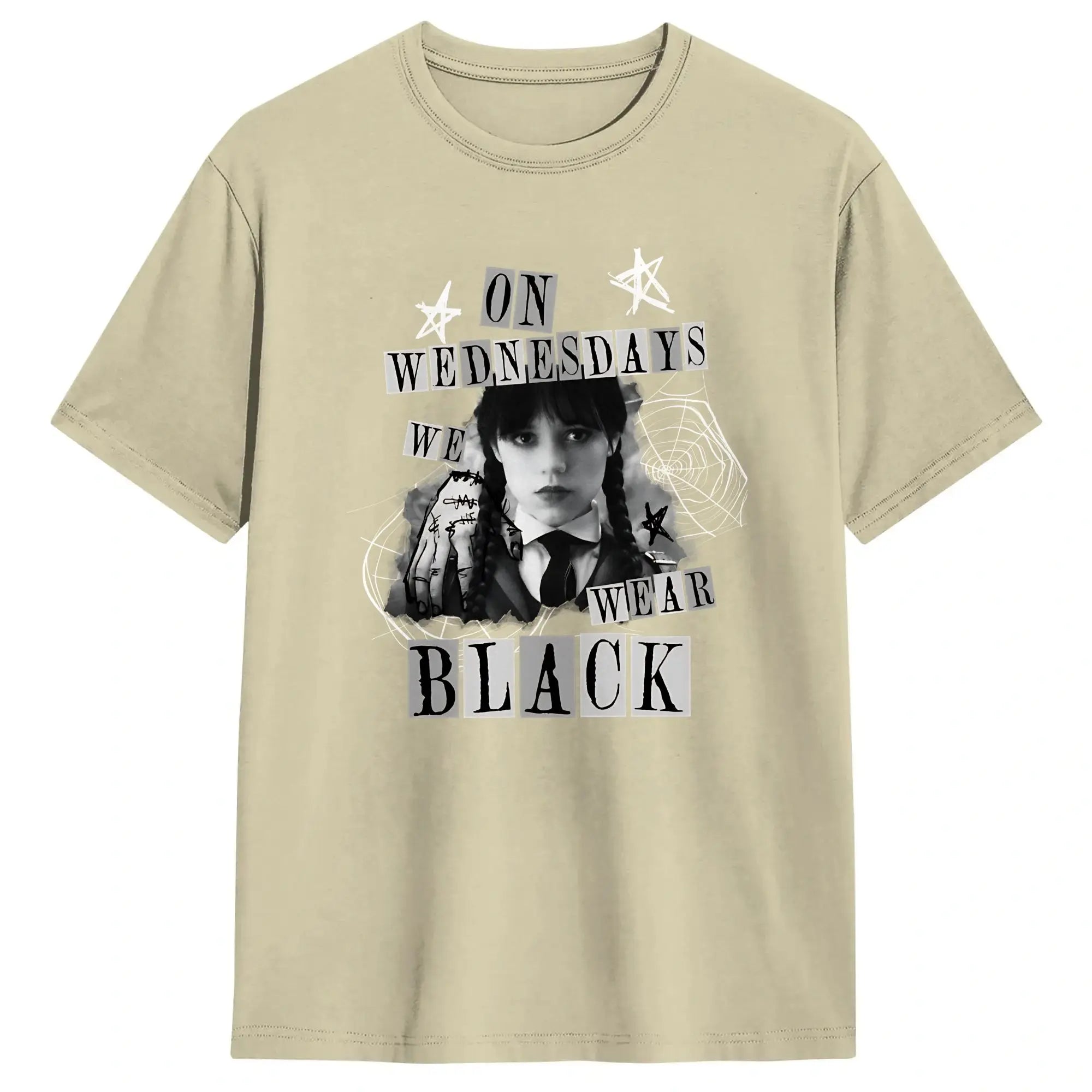 Men's On Wednesday We Wear Black T Shirts  Cotton Tops Fun Short Sleeve O Neck Tees Gift Idea T-Shirt