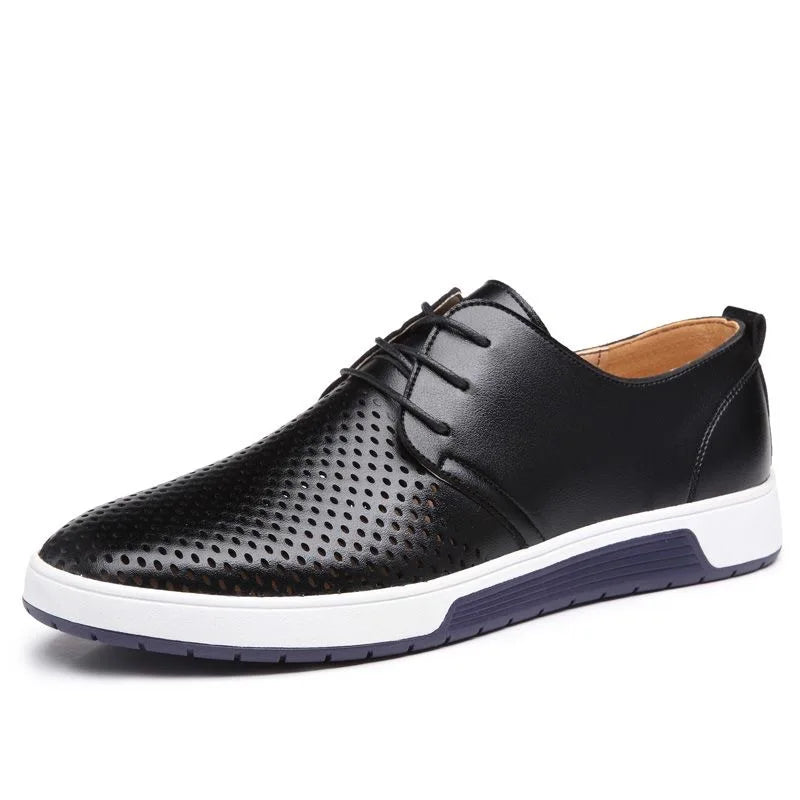 Fashion Men Casual Shoes Mesh Breathable Flat Shoes Male 2025 New Lace-Up Classic Business Leather Shoes designer Men Dress Shoe