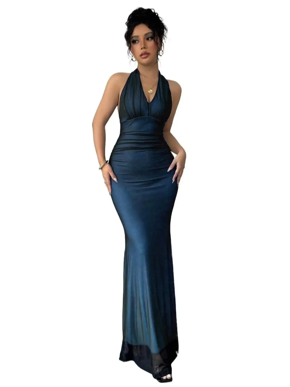 Summer Backless Sexy Maxi Dress Women Gown Patchwork Lace Halter Deep V Neck Sleeveless High Waist Elegant Long Dresses Vestido