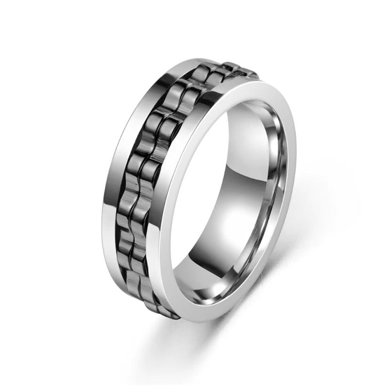 Anillo giratorio de titanio para hombre