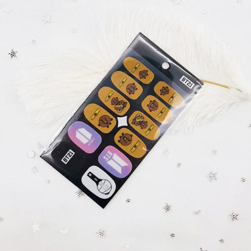 BTS Nail Stickers - Colorful Nail Art Decals