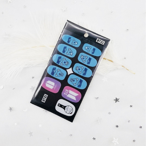BTS Nail Stickers - Colorful Nail Art Decals